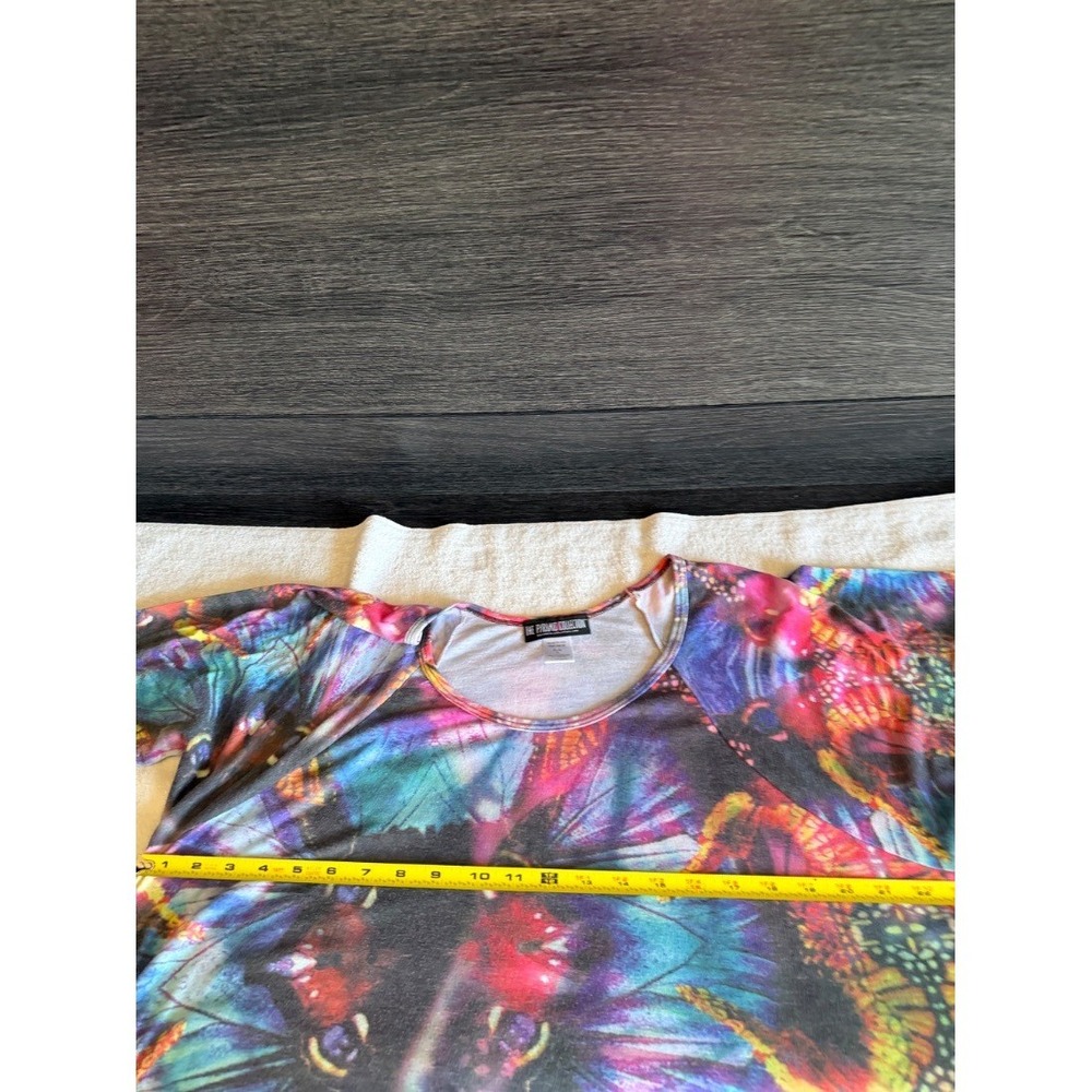 Pyramid Collection Womens Butterfly Print Tunic Top Multicolor Long Sleeve L - Picture 12 of 15